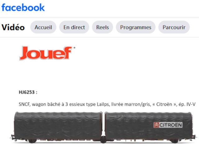official Jouef page on september 6th, 2023 - HJ6253