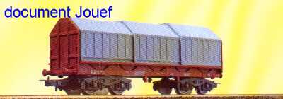 Jouef ref. 330200 bogie dropside wagon to toit télescopique Shimms 31 87 432 4 035-6 SNCF