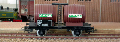 Jouef ref. 643 two axles barrel wagon SDw 586142 SNCF CWFB Algeco