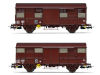 Hornby Jouef ref. HJ6231 set of 2 two axles closed wagons Kv SNCF brown