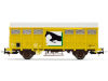 Hornby Jouef réf. HJ6232 wagon couvert à 2 essieux G41 SNCF jaune, transport de chevaux